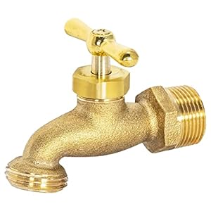 Eastman Irrigation Hose Bibb, 3/4 Inch MIP x 3/4 Inch MHT Outdoor Spigot, Brass Garden Valve, 20183