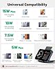INIU Wireless Charger Stand, 15W Fast Charging Dock Phone Charger, Adaptive LED Wireless Charging Station for iPhone 17 16 15 14 13 12 11 Pro Max, Samsung S23 S22 S21, Google Pixel 8 7 6 etc.