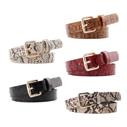 appuivbt Snake Printed Waist Belt PU Leather Belt Women Waist Straps Rectangle Buckle Belt for Jeans Dress4