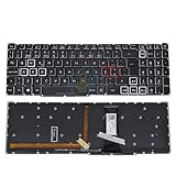Teclado retroiluminado RGB para laptop para ACER Nitro 5 AN515-55 AN515-55-51QY AN515-55-52DV AN515-55-53E5 AN515-55-5692 AN515-55-5838 Portugal PO Preto colorido retroiluminado Novo