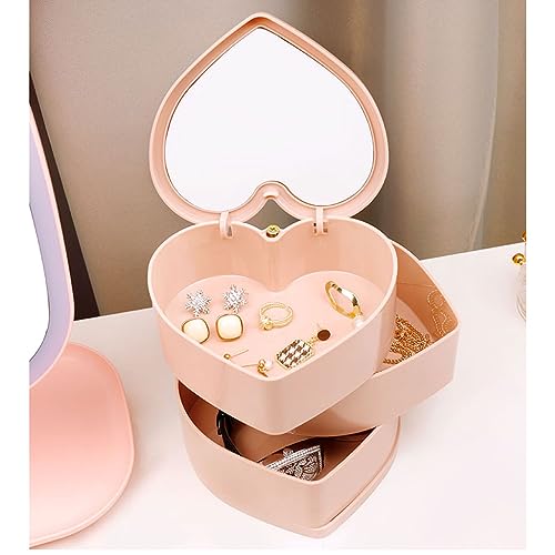 Joyero de corazón para pendientes y anillos: estuche organizador de joyas para mujer 4