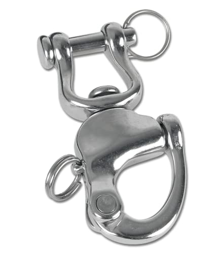 Edelstahl Schnappschäkel 70 Mm – A4 AISI 316 Mit Wirbelschäkel Edelstahl Schnappschäkel 70 Mm – A4 AISI 316 Mit Wirbelschäkel