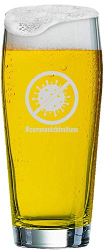 MeinGlas GmbH Vaso de cerveza con grabado de [nombre] + logotipo, 0,5 litros de cerveza Willi con diseño (Corona) y un nombre de su elección como grabado (motivo 10)