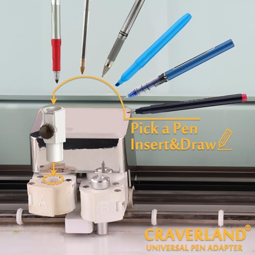 Image of Universal Pen Adapter for Maker 4 3 /Explore 4 3 /Air 2 /Air /Maker /Venture Cutting Machine,One Adapter fits All Pens Markers Less Than 0.5 inch Scoring Stylus Pen Holders Set(Not for Explore 5)