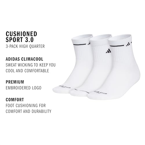 adidas Women's Cushioned Sport 3.0 3-Pack High Quarter2