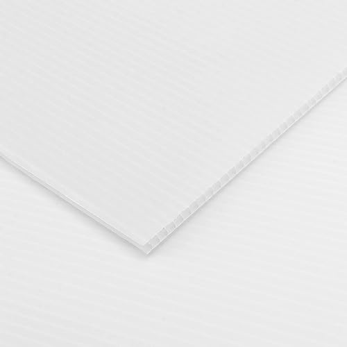 Miniatura 4 de MOUYAT Paquete de 15 hojas grandes de plástico corrugado blanco de 18 x 24 pulgadas, 5/32 pulgadas de grosor y 0.157 in de grosor, tablero en blanco
