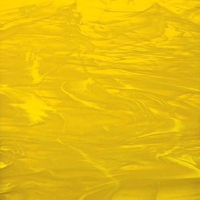 Spectrum Yellow/white Wispy Stained Glass Sheet - 8" X 12" (.67sf)