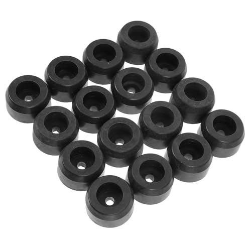 Alipis Lot de 16 Patins en Caoutchouc Noir Anti-Vibration pour Pieds de Meubles, Amortisseurs Antidérapants Adaptés aux Amplificateurs et Instruments