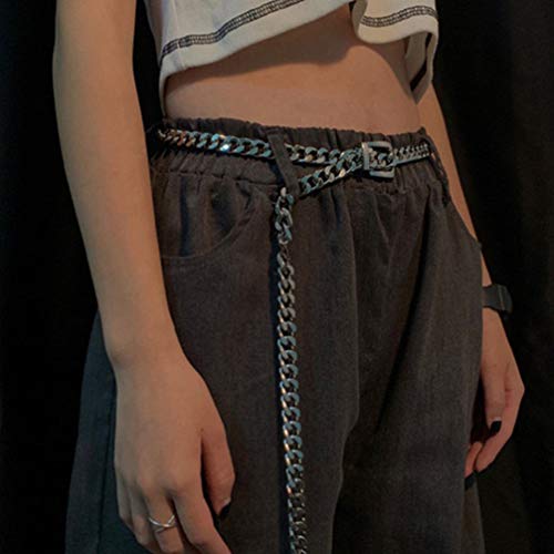 SOIMISS Do Punk Prata Cadeia de Cintura de Metal Cadeia de Cintura Faixa Da Cintura Cinto de Cadeia