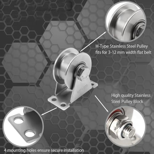 Roue rainurée en U de 48 mm à 68 mm en acier inoxydable pour rails