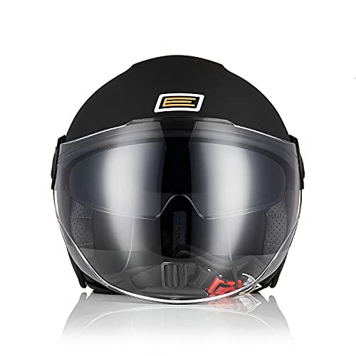 Miniatura 2 de Origine Casco Moto Jet Casco Moto Abierto Scooter Con Doble Visera Homologado Ece Solid Matt Black,L