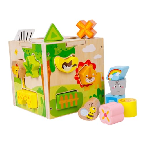 TOYANDONA Caja de Inteligencia de Dibujos Animados de los Rompecabezas Juguete de Aprendizaje temprano Juguete para Juguete Interesante Juguete Creativo de Madera Green