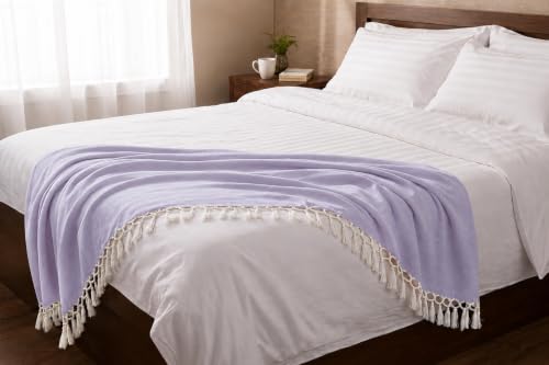 Image of Soft Dull Cotton Bhagalpuri Chadar for Summer | Lightweight and Breathable Chadar for Sleeping | Odhne Wali Chadar for All Season Use Blanket (Purple)
