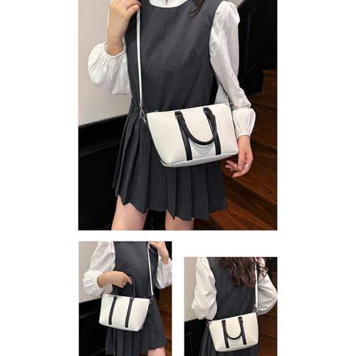 Leather Handbags Purses for Women y2k Purse Cute White Small Shoulder Bag for Women Trendy Handbag Shoulder Purses2