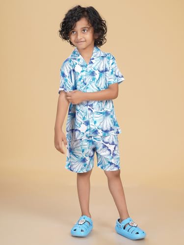 Image of Ninos Dreams Boys Cotton Rayon Coord Set with shorts /Holiday Shirt & Shorts