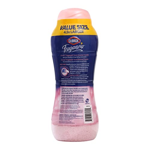 Image of Clorox Fraganzia Laundry Scent Booster Crystals, In-Wash Fragrance Beads for Fresh-Smelling Clothes & Linens, Safe for All Fabrics & Colors, Easy-Pour Bottle, Rose Scent, 70 Oz