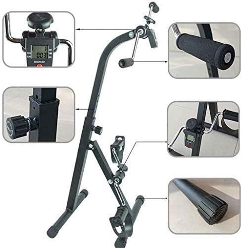 Folding Pedal Exerciser for Elderly Upper And Lower Limbs Recovery Exercise, Fitness Bike Leg Trainer with LCD Monitor, 6-Speed Height Adjustment