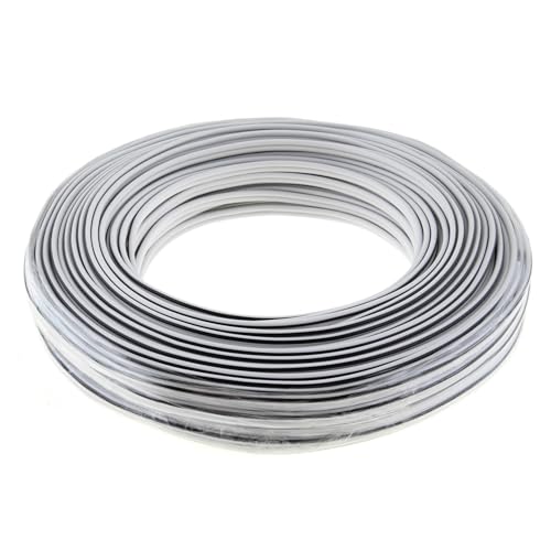 SeKi Cable para altavoz (2 x 0,75 mm², 25 m, CCA, cable de audio), color blanco - imagen 2