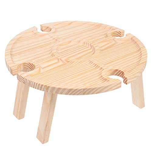 GLEAVI 1 Pieza Portátil de Madera Aperitivos y Vino de Picnic y Creativa Jardín Camping y Hogar