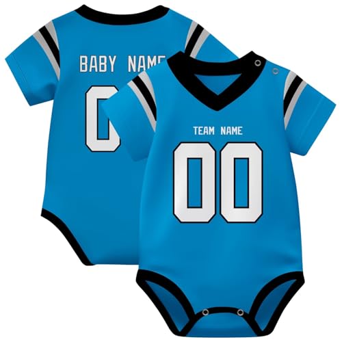 Image of KREDE Baby Clothes Unisex Bodysuit Jersey Style Custom Name Number for Baby Boys