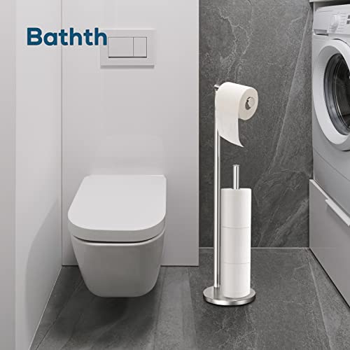 Bathth 001 Toilet Paper Holder Stand, Toilet Paper Stand Brushed Nickel, Free Standing Toilet Paper Holder thumb #5