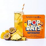 POPDAYS hydration tablets Tropical Punch Water Flavouring – 14 Effervescent Electrolyte Tablets. With Vitamins B, C & D – Zero Sugar & Zero Calories – With Magnesium, Calcium & Zinc (Tropical Punch)