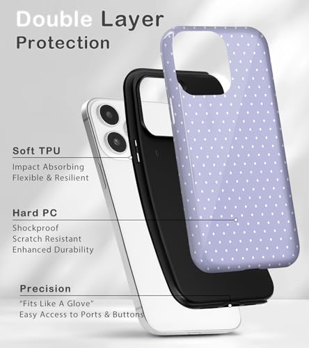 Coque iPhone 15 Pro Max antichoc résolvant les risques de rayures avec style à pois - 3