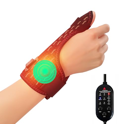 Wrist Heating Pad, Heated Wrist Brace with Massager, with 3