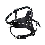 Dogs Kingdom 13.5'-17' Chest Genuine Leather Spiked Studded Pet Puppy Dog Harness Adjustable Small...