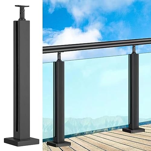 Poteaux de garde-corps en verre métallique noir pour sublimer votre balcon