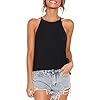 LouKeith Womens Tops Sleeveless Halter Racerback Summer Casual Shirts Basic Tee Shirts Cami Tank Tops Beach Blouses Black M