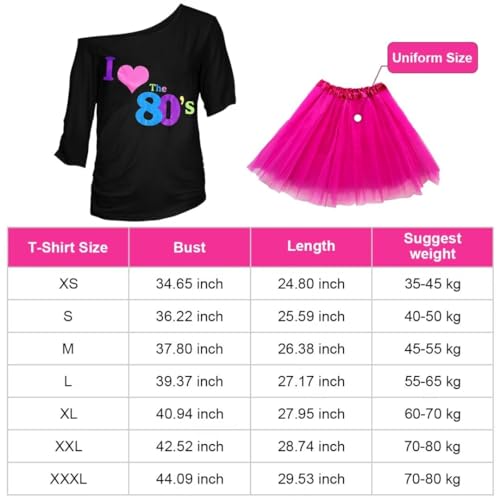WILDPARTY 80s Fancy Dress for Women I Love 80s T-Shirt, Tutu Skirt, Leg Warmers, Necklace, Fishnet Gloves, Earrings - Image 2