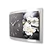 Produktbild Kreative Feder Orchidee Blumen Wanduhr 3D Designer Motiv leise Funkuhr Wandbild modernes Design WAA502FL (50cm x 30cm leide Funkuhr)