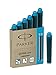 Price comparison product image Parker Quink Unwashable Mini Ink Cartridge for Fountain Pen - Turquoise (Box of 6)
