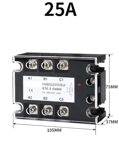 Relais statique triphasé CA CA 25A pour réguler un four industriel 380V - 2