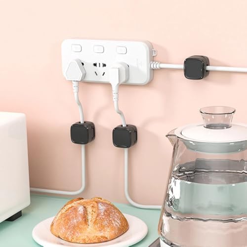 Miniatura 5 de Paquete de 12 clips ajustables para cables, organizadores de cables para el hogar, la oficina y los automóviles, color negro