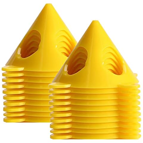AUTUUCKEE 20 PCS Paint Pyramids,Yellow Painting Cones,Door Risers Support Stands,Crafts Pouring Paint Canvas Plastic,for Painting Project,Furniture Cover