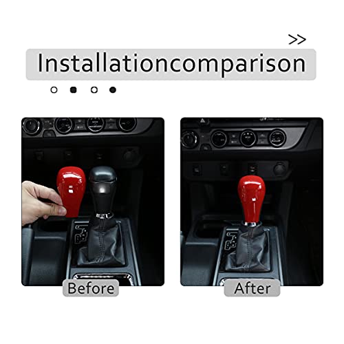 Tongsheng Abs Car Gear Shift Knob Head Cover Trim Stickers For Toyota Hilux Tacoma 2016-2022 Pudora 2017-2020 Land Cruiser 2016 Highlander 2014-2017(Red) #TOP2