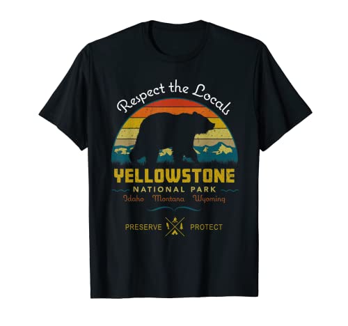 Recuerdo retro de Yellowstone Bear vintage para preservar y proteger Camiseta
