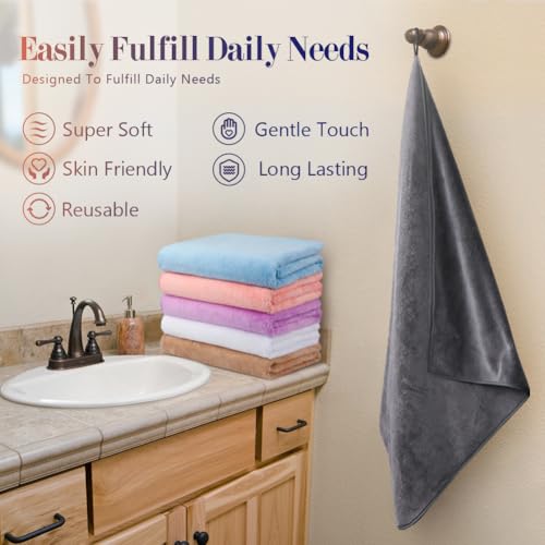 Image of Orighty Bath Towels Pack of 6(24'' x 48'') - Soft Feel, Highly Absorbent, Quick Drying for Body, Sport, Yoga, SPA, Fitness - Multi-Color