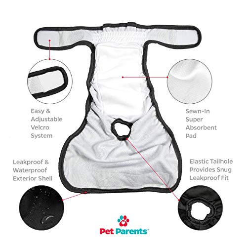Pet Parents Premium Washable Dog Diapers & Extendrs, (3pack) of Female Dog Diapers & Male Dog Diapers, Color: Black… - Image 5
