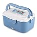 1.5L Fiambrera Eléctrica Comida Térmico Lunch Box Fiambreras bento Uso en Coche Eléctrica con Small Dish Box Palillos Tenedor Cuchara Recipiente de Comida Térmico 45W