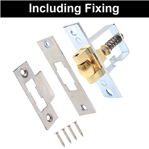 TERF® Heavy Duty Adjustable Roller Catch Mortice Door Latch Spring Ball Door Latches including Fixing Screw - Pack of 1 - Image 2