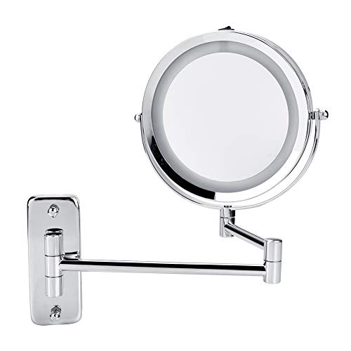 Miroir de maquillage mural à LED avec éclairage rotatif à 360° pour salle de bain