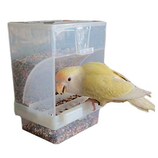 Hypeety - Comedero automático para pájaros, sin ensuciar, alimentador para Mascotas, contenedor de Alimentos, Jaula de Perca, Accesorios para Periquito, Canario, cóctel