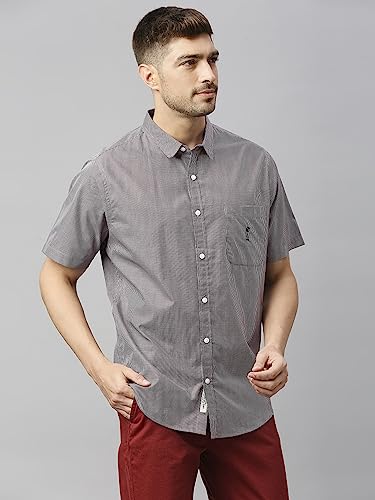 Image of Thomas Scott Mens | Half Sleeve Checkes | Printed | Slim Fit | 100% Cotton | Spread Collar | Shirts
