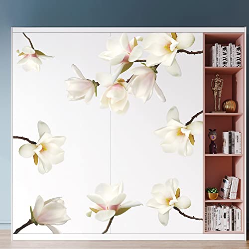 Vinilos Decorativos Magnolia Floral Blanca 3D 2 hojas miniatura 5