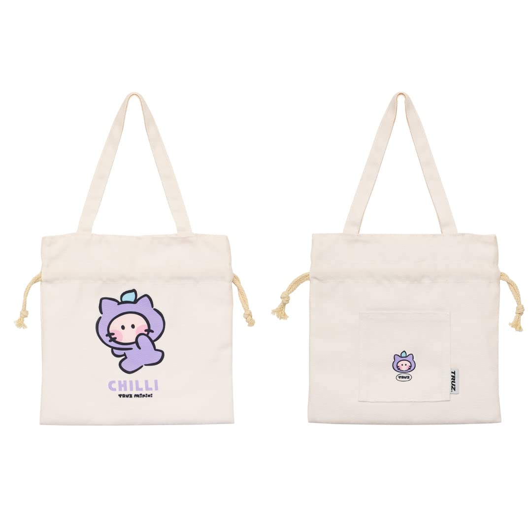 ソロモン商事 TRUZ minini ひも付きエコバッグ STRING ECO BAG 巾着 エコバッグ サブバッグ トートバッグ おしゃれ キャラクター (CHILLI)