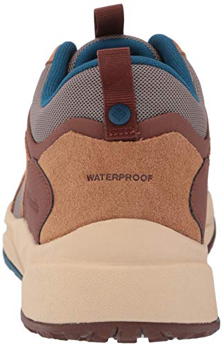 Columbia Men's Pivot Mid Waterproof Hiking Shoe, Wet Sand/Phoenix Blue, 10 Wide