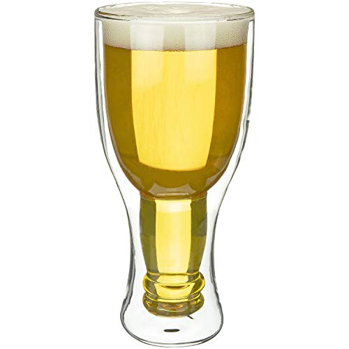 Fairly Odd Novelties Upside Down Beer Double Wall Glass Bottle Mug, Get Your Hops Upside Down!,Clear,7,Fon-10030-Alt1 #TOP8